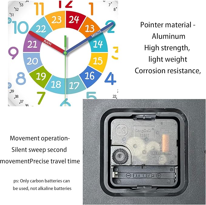 XFM 8 Inch Small Learning Time Wall Clock for Kids Teachers - Image 7