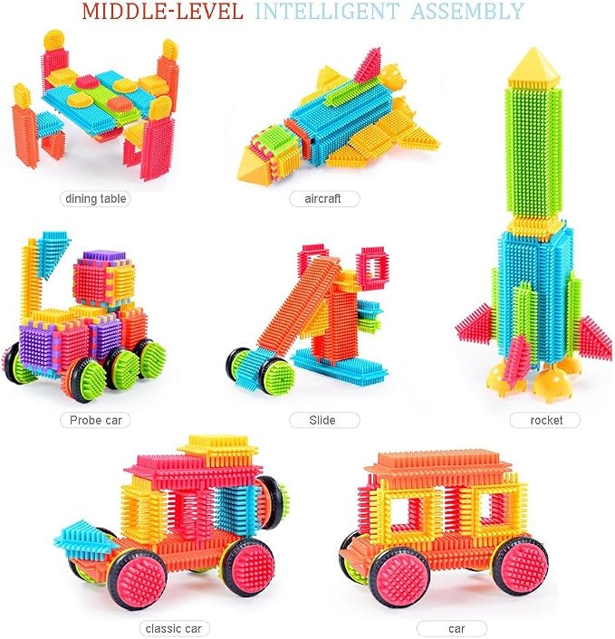 Teytoy 100 Pcs Bristle Shape Building Blocks Toy Set for toddlers Kids - Image 2