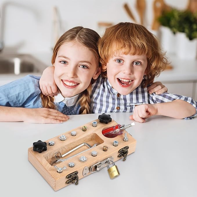 Screwdriver Board Set Montessori Toys for 3 Year Old,Wooden Screw Driver Activities Board, Fine Motor Skills & Sensory Development Toy - Image 7