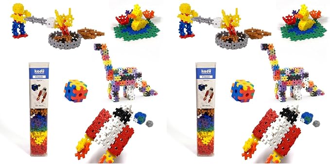 KADU Classic 250 Piece Classic Set - STEM/STEAM Building + Construction Toy, for Open + Imaginative Play Ages 5+ (Pack of 2) by IncrediblyInterconnectableToys