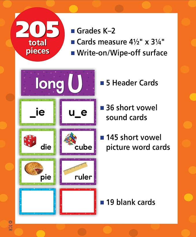 Teacher Created Resources Long Vowels Pocket Chart Cards (TCR20851) - Image 2