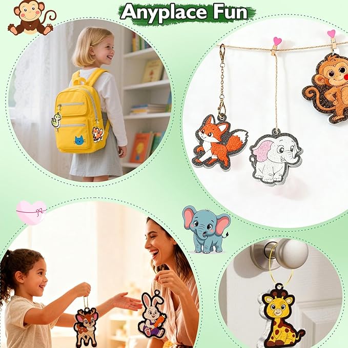 Aqua Puffs 3D Art Kit, Jungle & Forest Animals Crafts for Kids, DIY Foam Texture Painting & Inflate Activity – Easy, Fun, Mess-Free, Christmas Birthday Gift for Girls & Boys Age 4 5 6 7 8 9 10