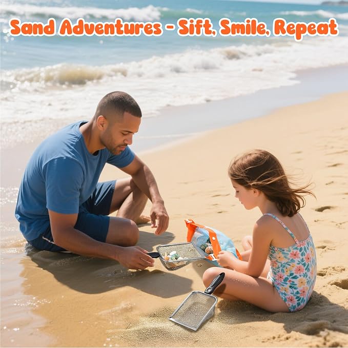 2 PCS Beach Mesh Shovel Sand Sifters with 2 PCS Mesh Beach Bag - Image 4