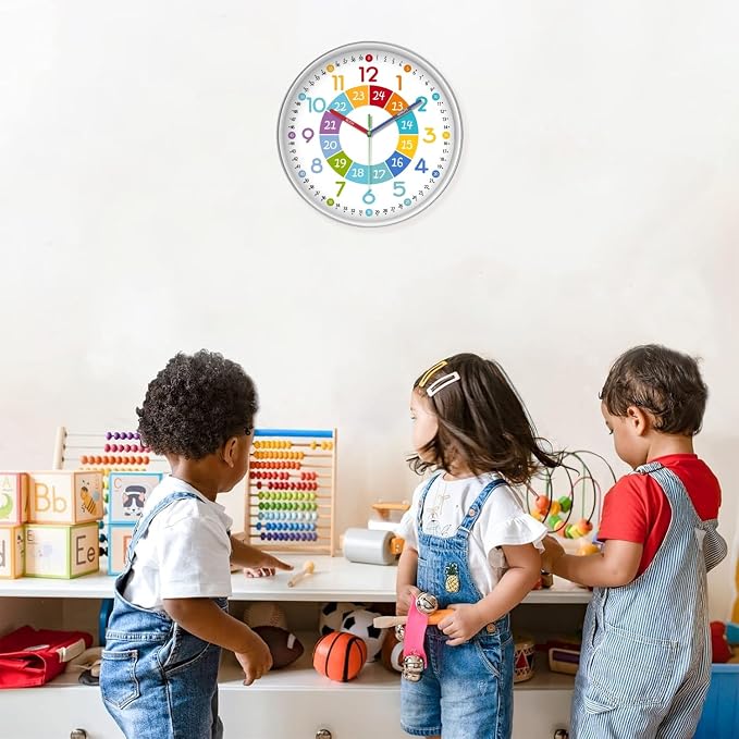 XFM 8 Inch Small Learning Time Wall Clock for Kids Teachers - Image 3