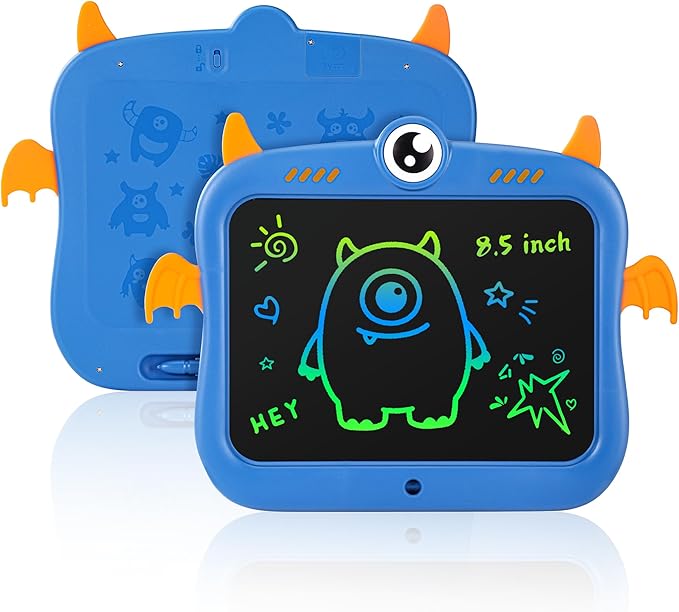 LCD Writing Tablet for Kids, 8.5 inch Doodle Board Drawing Pad, Little Monster Toys for Kids, Travel Toys for 3 4 5 6 7 8 Year Old Boys Girls Birthday Christmas Gifts (Blue)