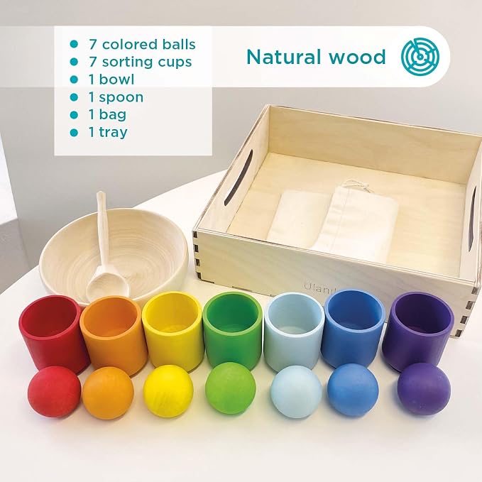 Ulanik Balls in Cups Rainbow Montessori Toys for 1 Year Old - Image 6