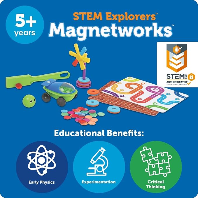 Learning Resources STEM Explorers Magnetworks, Magnetic Science Set, Physics Experiment Toys for Kids, Kindergarten and Preschool Classroom, Force and Motion Kit for Boys and Girls, Ages 5 and Up - Image 5