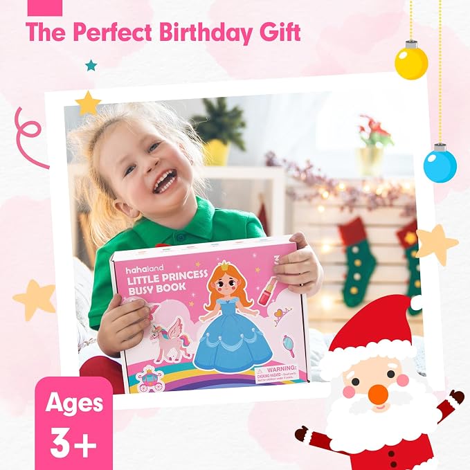 hahaland Princess Busy Book Toddlers 3-5, Dress up Pretend Play Makeup Toys - Image 8