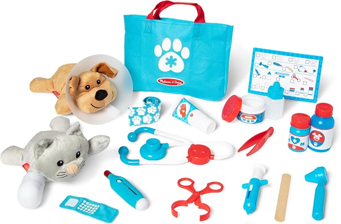 Melissa & Doug Examine and Treat Pet Vet Play Set, 24-Piece Animal Doctor Playset with Dog & Cat Plushies, Pet Doctor Kit & Accessories, Preschool Toys for Girls & Boys Ages 3+ by Unknown