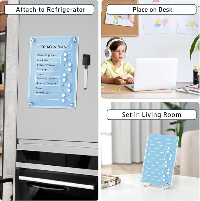 NiHome Magnetic Chore Chart with Sliders, Acrylic to Do List Planning Board - Image 6