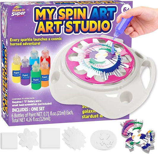Make It Super Paint Spin Art Machine for Kids, Arts & Crafts Spinner Toy Kit, Birthday & Christmas Gift for Boys & Girls Ages 6-12 Year Old