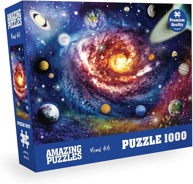 1000 Piece Jigsaw Puzzle for Kids and Adults 19x27in - Galaxy and Planets - Image 2