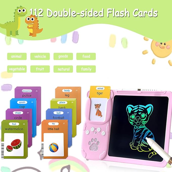 8.5" LCD Writing Tablet for Kids, Toddler Toys Talking Flash Cards for Boys and Girls, Learning Educational Montessori Speech Therapy 255 Sight Words