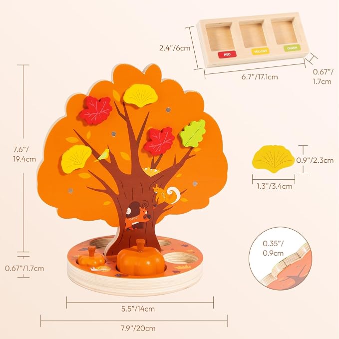 Pumpkin Picking Magnetic Tree Toy, Montessori Toys for 3 4 5 6 Year Old Kid - Image 6