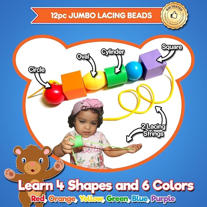 Twist & Lace Beads n Bolts - Match, Sort, Count & Play with 24pc + eBook - Image 5