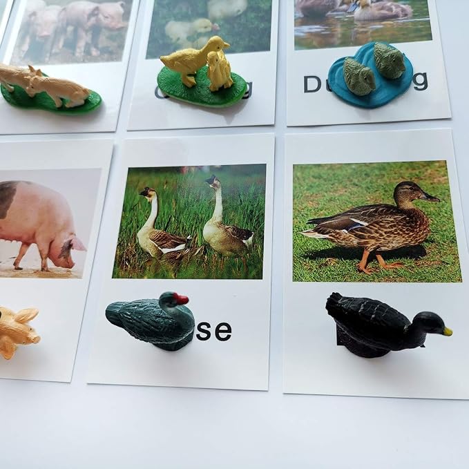 MEROCO Montessori Farm Animals Matching Cards Kids Preschool Toys - Image 4