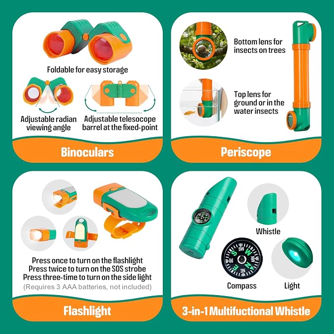 NAUGHTY PANDA Kids Explorer Kit, 28 Pcs Bug Catching Kit - Image 3