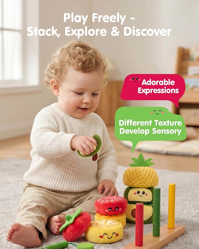 hahaland Montessori Toys for 1 Year Old Girl Boy, Stacking Rings Baby Toy - Image 6