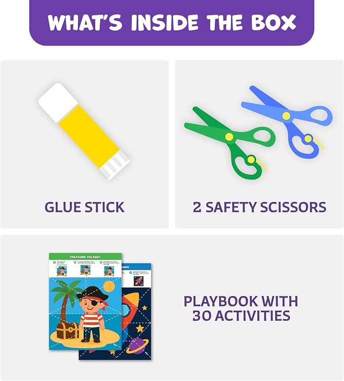 Snip & Shape Scissor Skills Activity Book with Toddler & Kids Scissors 3-5 - Image 2