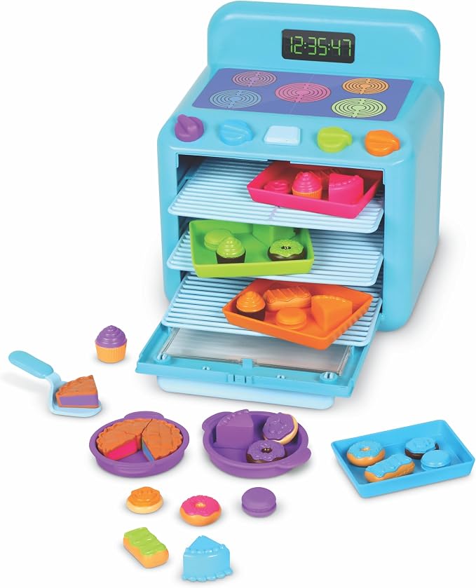 Learning Resources Sorting Sweets Mini Oven, Play Food, Kids Kitchen Playset, Pretend Play Toys, Mini Food, Sorting Toys, Montessori Cooking Set for Toddlers by LearningResources