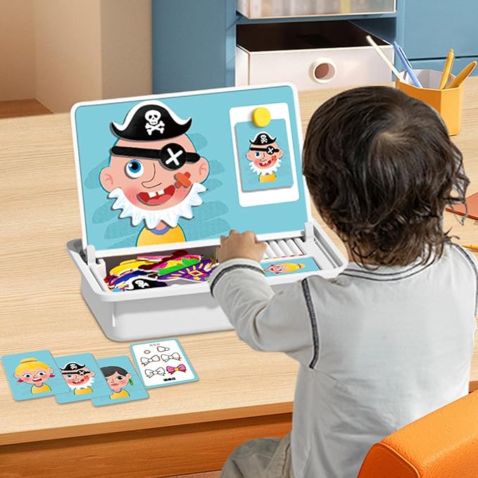 Magnetic Puzzle – 25x8x33cm | Magnetic Puzzles Face Dress Up Travel Game| Ma-gnetic Dress-Up Puzzles Jigsaw Puzzle Drawing Board | Educational Learning Toy for Toddler Kids Ages 3–6