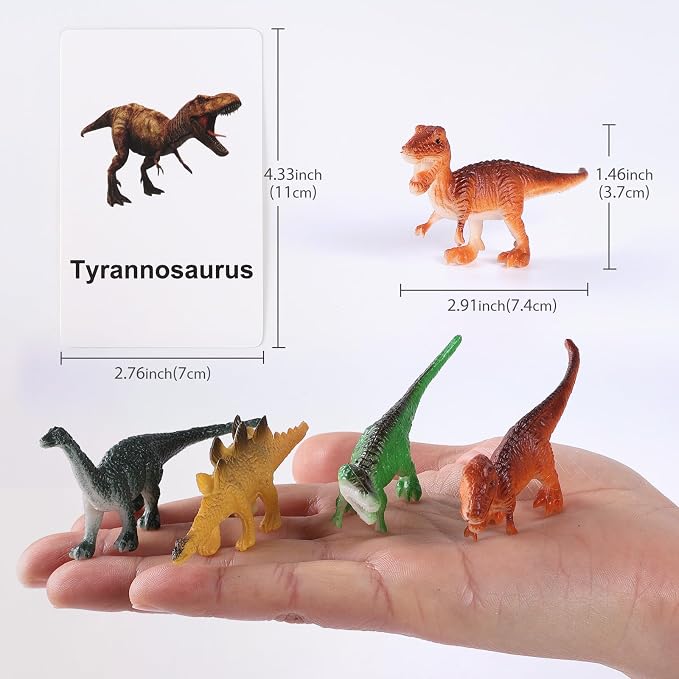 MEROCO Montessori Dinosaur Flash Cards Matching Game Kids Preschool - Image 2