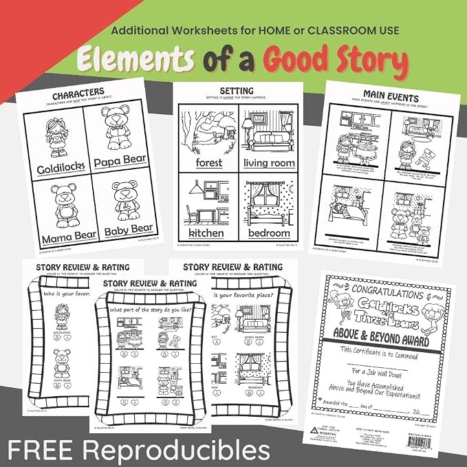 Goldilocks and Three Bears Felt Story Set | 19 PRECUT & Ready to Play Colorful & Durable Felt Pieces for Toddlers, Preschool & Kindergarten | Reusable Felt Board Stories - Image 7