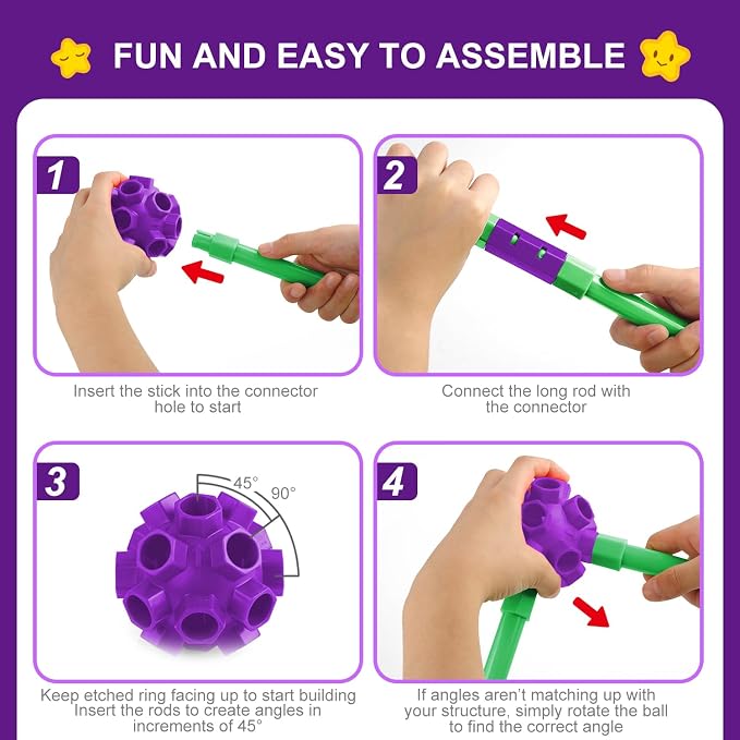 SpringFlower 100 PCS Glow in The Dark Fort Building Kit for Kids,Educational Gift for 3 4 5 6 7 8 9 10 11 12 Years Old Boys and Girls,STEM Construction Toys - Image 3