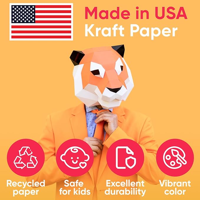 USA Made 36" x 1200" Brown Kraft Paper Roll, 45 lbs Thickness, American Quality Colored Paper Roll for Kids Crafts, Bulletin Board, School - Non-Toxic, Odorless, Safe for Kids