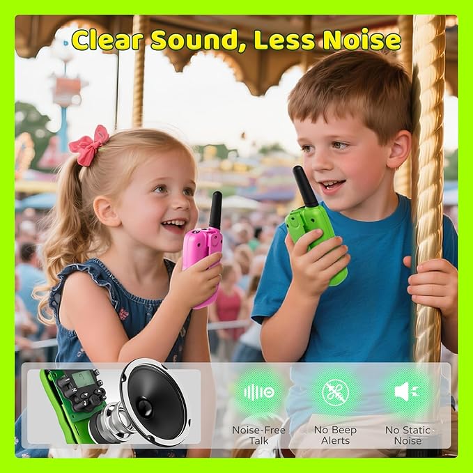BATURU Walkie Talkies for Kids 3 Miles Long Range, Battery-Saving Walkie Talkie with Clear Sound, 22 Channels Kids Walkie Talkies 3 Pack, Stocking Stuffers for Girls Boys Age 5-10
