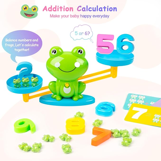 Frog Balance Counting Toys, Cool Math Learning Games for Boys and Girls, Educational Number Preschool Toy, Fun Children's Gift STEM Math Games for Kids Age 3+ (63 PCS) - Image 4