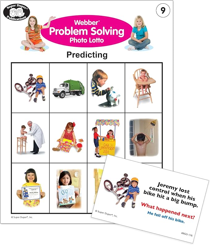 Super Duper Publications | Webber® Problem Solving Bingo, Inferencing, Sequencing, Analogies, Classifying, Predicting, and What Doesn't Belong Cards | Educational Resource for Children - Image 7