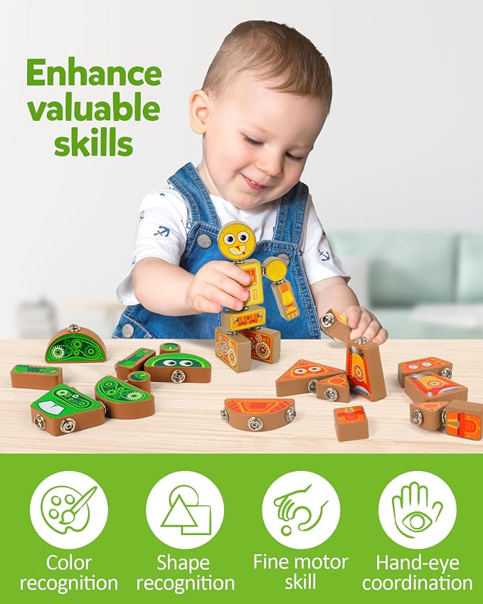 Coogam Snap Together Robot Builders for Toddlers - Image 4