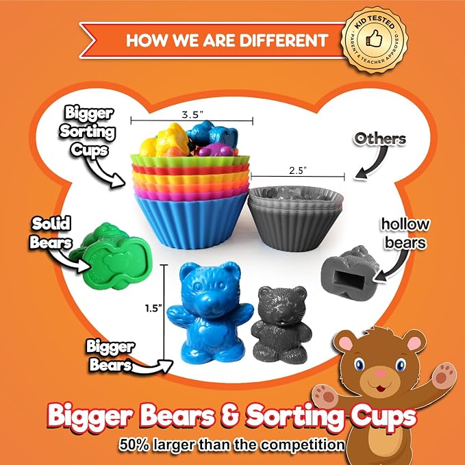 Cute & Cuddly Counting Bears - Sort, Count, Match & Play with 48pc + eBook - Image 3