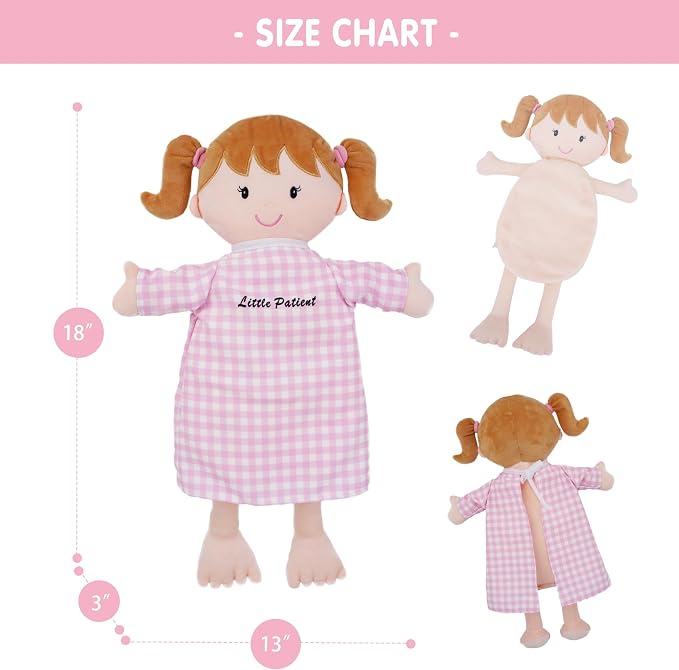 June Garden 18" Little Patient Emily Plush Anatomy Doll - Soft Educational Toy with Removable Human Organs - Learn Basic Anatomy for Toddlers and Kids - Image 5