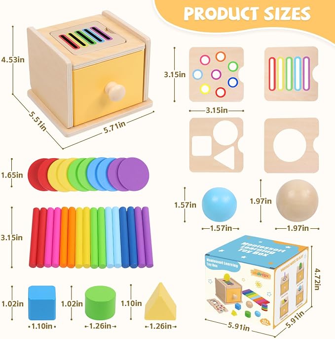 YHHYTOY Montessori Toys for 1+ Year Old, Object Permanence Coin Box - Image 5