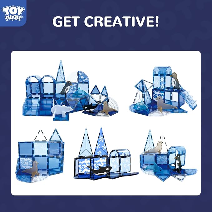 TOY Life Arctic Animal Magnetic Tiles, 56-Piece STEM Set, Ages 3-8 - Image 2