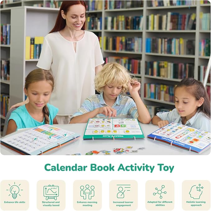 CHEFAN Kids Calendar for Learning,My First Daily Calendar for Kids,All About Today Board,Days of The Week Calendar for Kids,Preschool Classroom Calendar Circle Time Calendar-Today, Monthly and Weather - Image 3
