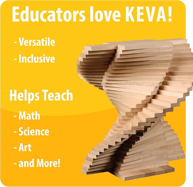 MindWare KEVA Maple 200 Plank Wooden Building Blocks Set - Free-Form 3D Structure Building Set for Kids - Image 7