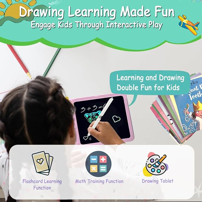 8.5" LCD Writing Tablet for Kids, Toddler Toys Talking Flash Cards for Boys and Girls, Learning Educational Montessori Speech Therapy 255 Sight Words