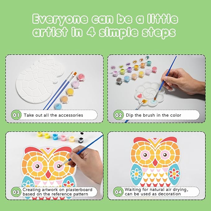 QANIY Stepping Stones Painting Kit for Kids Ages 4-12,5 Pack Outdoor Garden Stone Crafts,Outdoor Art & Craft Activity Set, Creative Gift for Boys & Girls