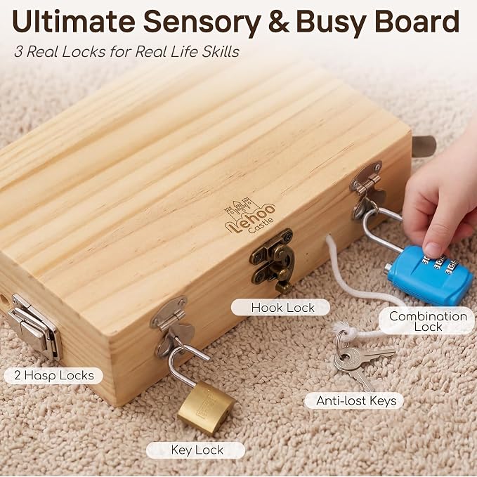 Lehoo Castle Montessori Screwdriver Board Set, Wooden Tool Set for 3 4 5 - Image 4