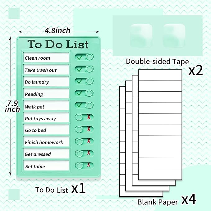 Chore Chart for Kids,To Do List, Daily Routine Chart, and Schedule Board-Checklist and Portable Memo for Efficient Task Management and Planning (green) - Image 6