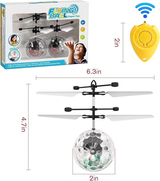 Flying Orb Ball, 2 Pack with Remote Control - LED Glowing Orbiter Toy for Indoor Outdoor Kids Games - Birthday Toys for Boys Girls Ages 6 7 8 9 10 12 Year Old