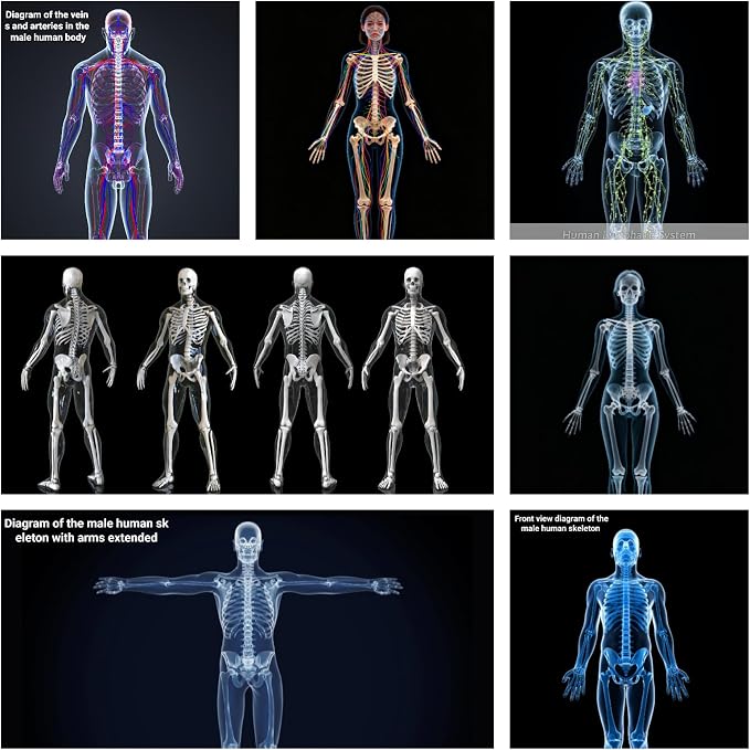 Human X-Rays for Kids' Light Table - 14-Piece Skeleton Puzzle & 7 Body System Charts (Nerves, Vessels, Lymphatic) - X-Ray Toys for Kids, STEM Toy for Light Table, School Projects & Doctor Role Play - Image 7