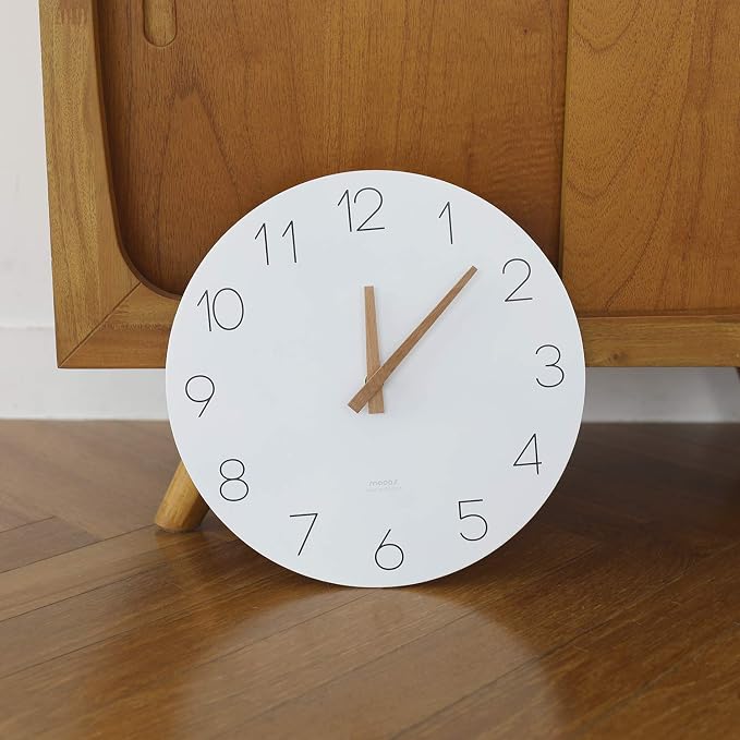 mooas Flatwood Wall Clock, 12" Analog Wall Clock, Silent Non-Ticking - Image 5