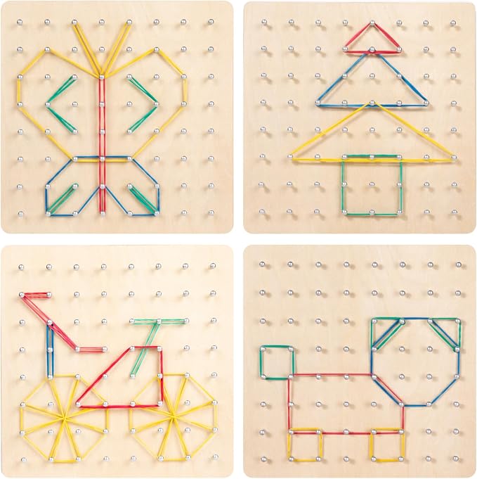 Wooden Geoboard Path Planning Educational Toy for Kids 5+ - Image 3