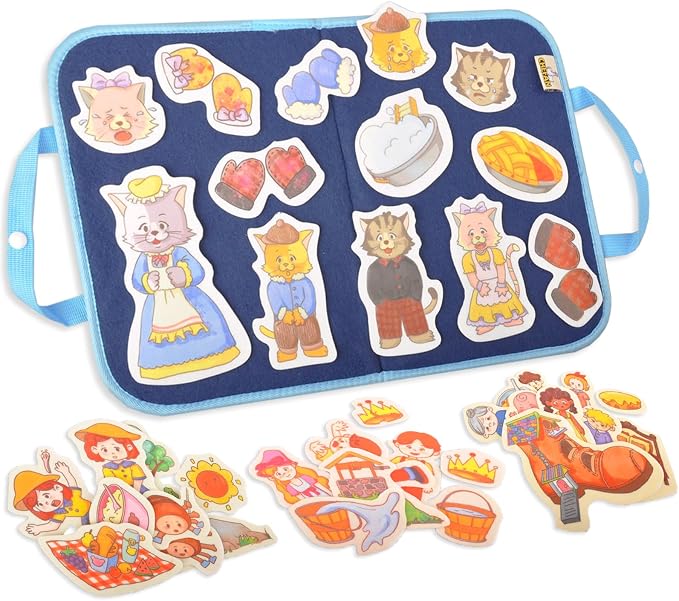 CHEFAN Felt/Flannel Board Story Set, PRECUT Felt Pieces for Preschool Toddlers Circle Time,Three Little Kittens,Old Woman Who Lived in Shoe,Little Miss Muffet,Jack and Jill by CHEFAN