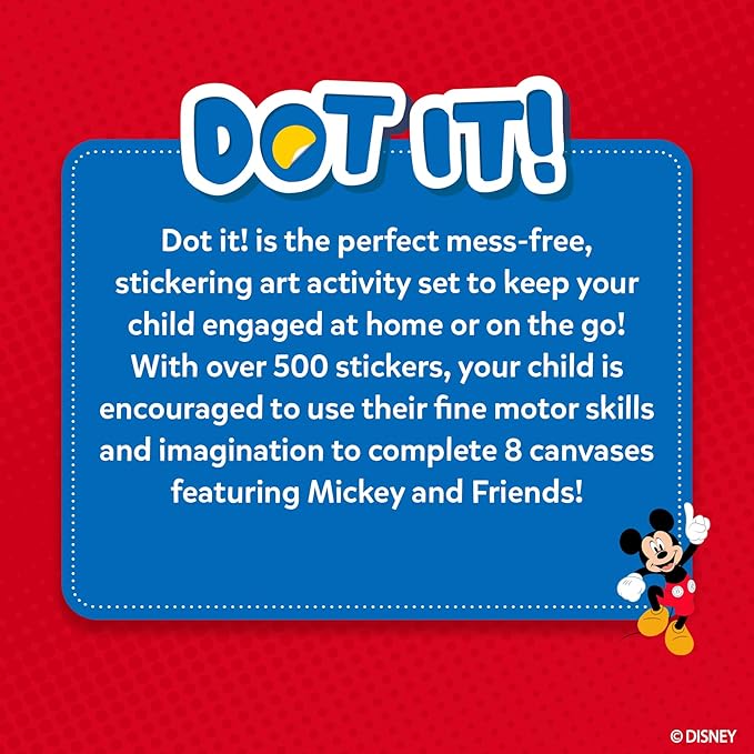 Skillmatics Dot It Sticker Art - Disney Mickey & Friends, Mess-Free Fun for Kids, 500+ Stickers, Craft Kits, DIY Scrapbooking Activity, Travel Toys, Gifts for Boys & Girls Ages 3, 4, 5, 6, 7