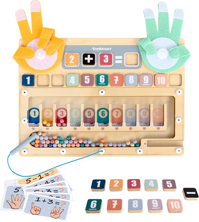 TOP BRIGHT Magnetic Beads Maze, Montessori Math Number Counting Toy 3-5 by TOPBRIGHT